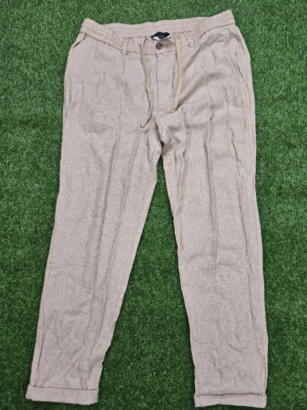 Banana Republic Linen Blend Pants Mens 35x34 FITS 34x31 Athletic Fit Drawstring